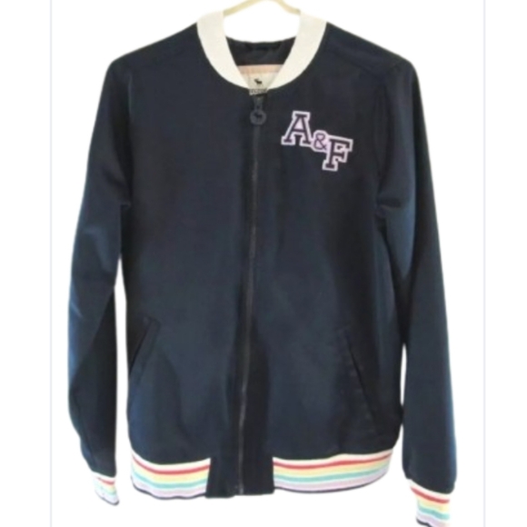 Abercrombie & Fitch Kids unicorn Navy Jacket size 9/10 - Picture 2 of 6